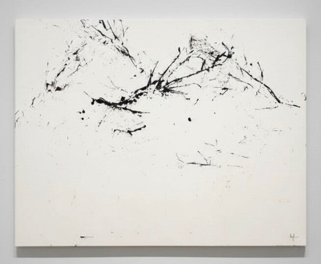 Grand tableau abstrait original - 195 x 160 cm Noir & blanc