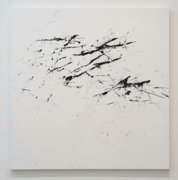 Tableau abstrait original – Noir & blanc – 160/160cm