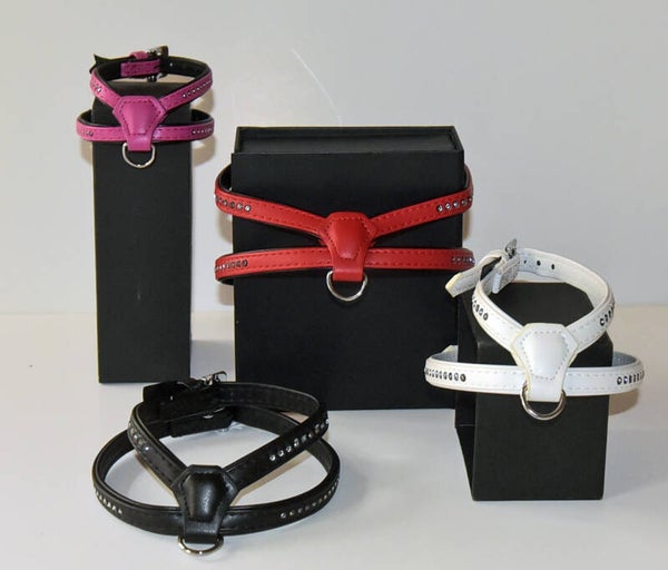 Artificieel leder strass harnas