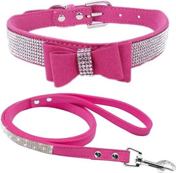 Strass Extreme strik-collar Fushia