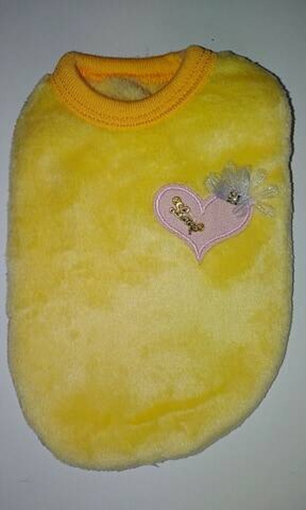 Fleece mini geel love 17cm
