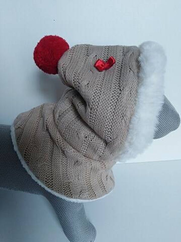 Gebreide Fleece muts