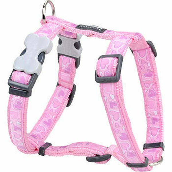 RED DINGO nylon Y-TUIGJE rose hartjes