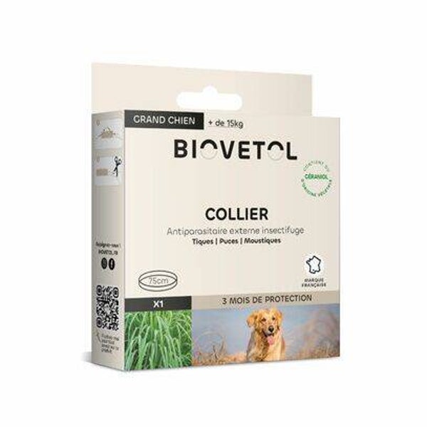 Biovetal anti-vlo/teek/muggen collar honden +15kg