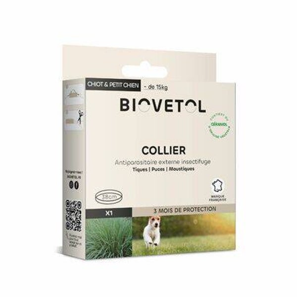 Biovetal anti-vlo/teek/muggen collar honden -15kg