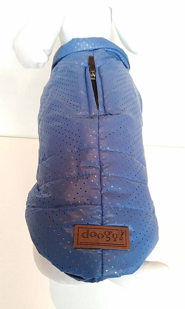 Mantel Blauw + gouden dots 28cm