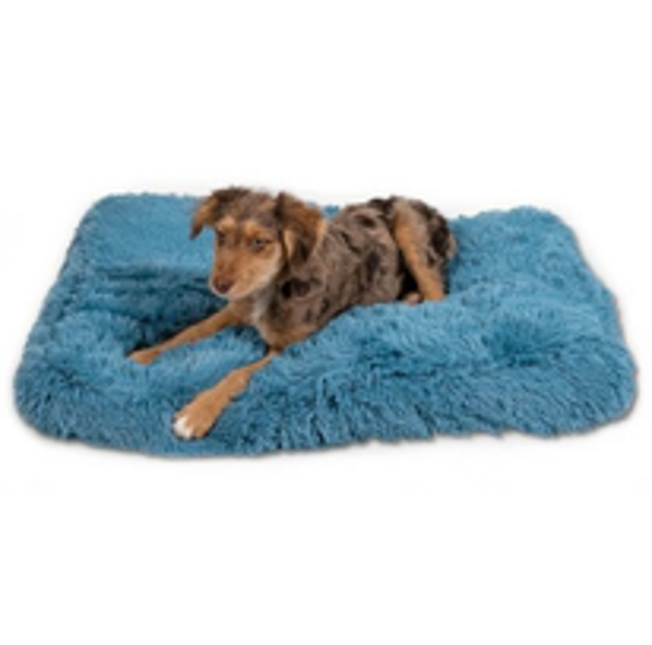 Fluffy hondenkussen J&V, petrol blauw, 90cm x 60cm x 10cm