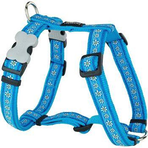 RED DINGO nylon Y-TUIGJE madeliefjes turquoise