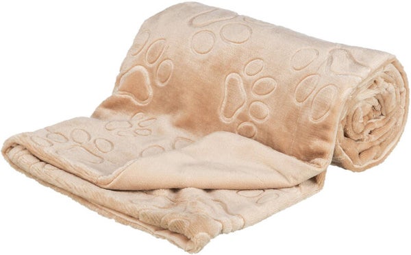 Dekentje Fleece beige met pootjes