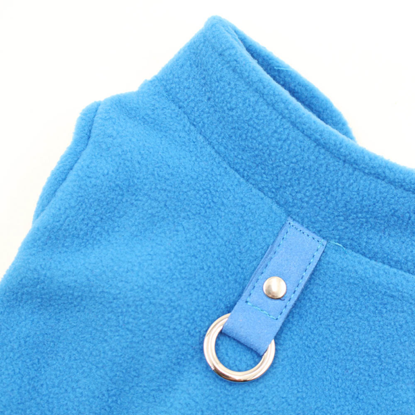 Fleece + attache blauw 32cm