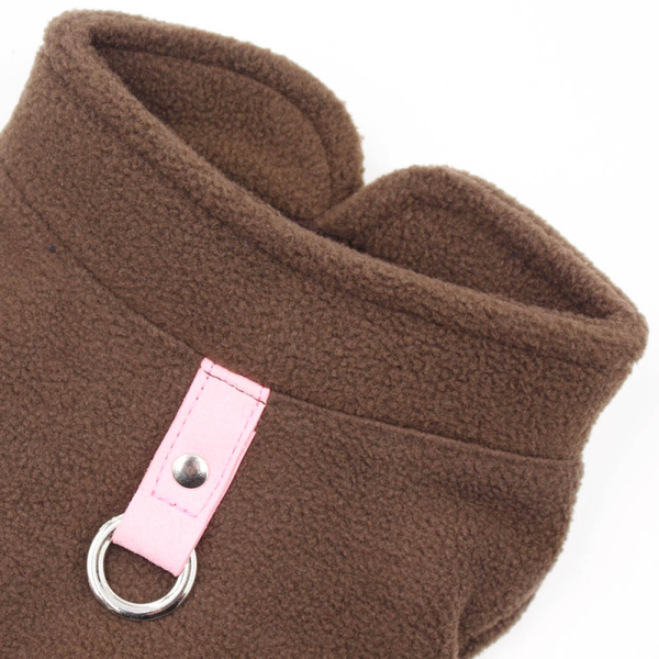 Fleece + attache bruin 37cm