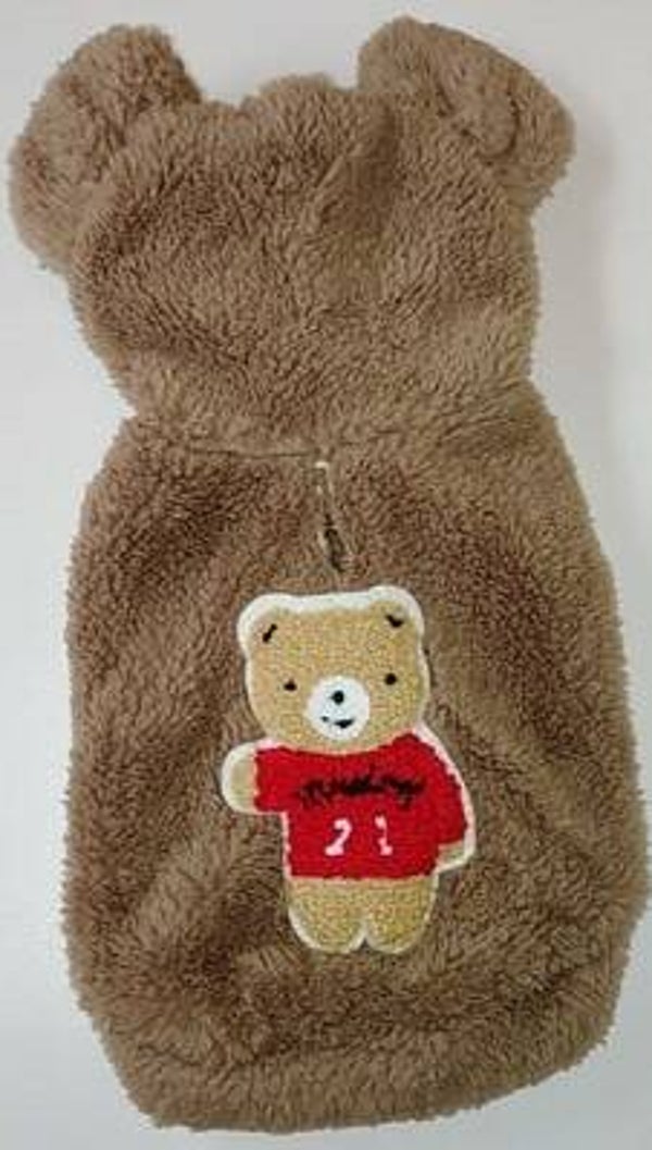 Fleece teddy + kap 22cm