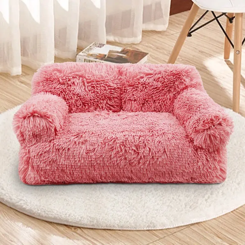 Fluffy Sofa mand 65cm oudroze