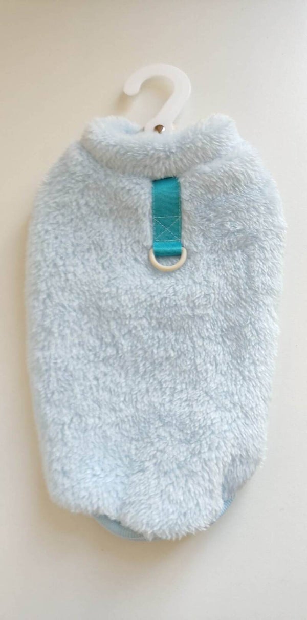 Fluffy Fleece pull + attach babyblauw