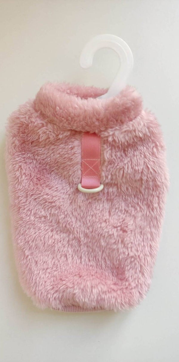 Fluffy Fleece pull + attach oud roze