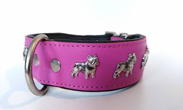 LEDER COLLAR Franse Bulldog Francais