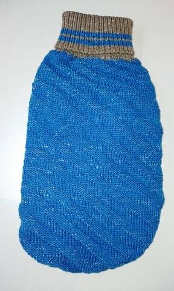 Pull gebreid blauw/grijs 30cm
