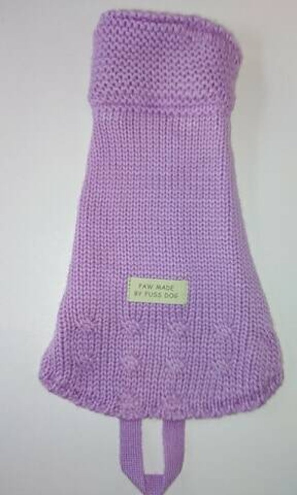 Pull gebreid lila + bontkraag 24cm