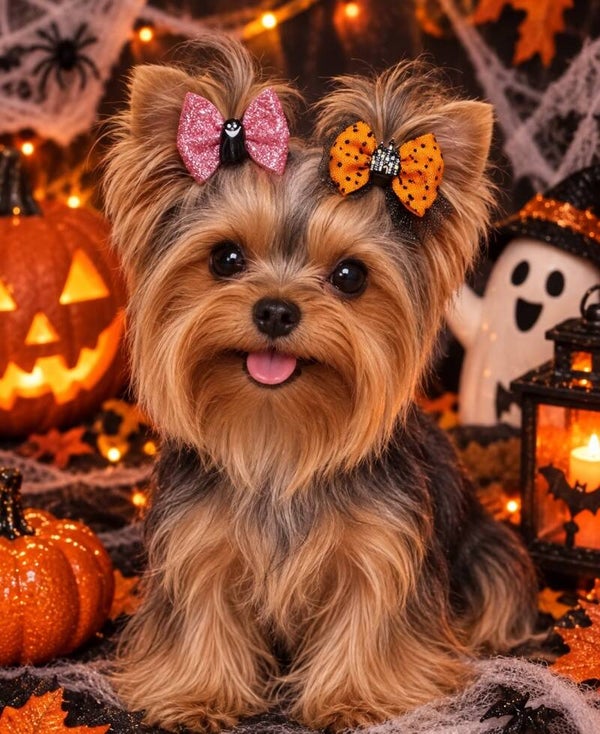 Halloween haar-strikjes 2st