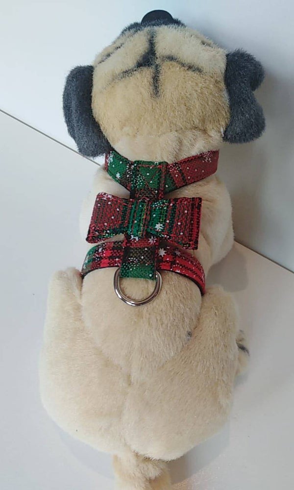 Kerst Harnasje groen/rood snowflakes