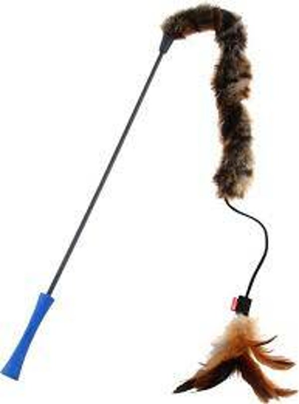 Hengel met lange bontstaart & pluimen 130cm
