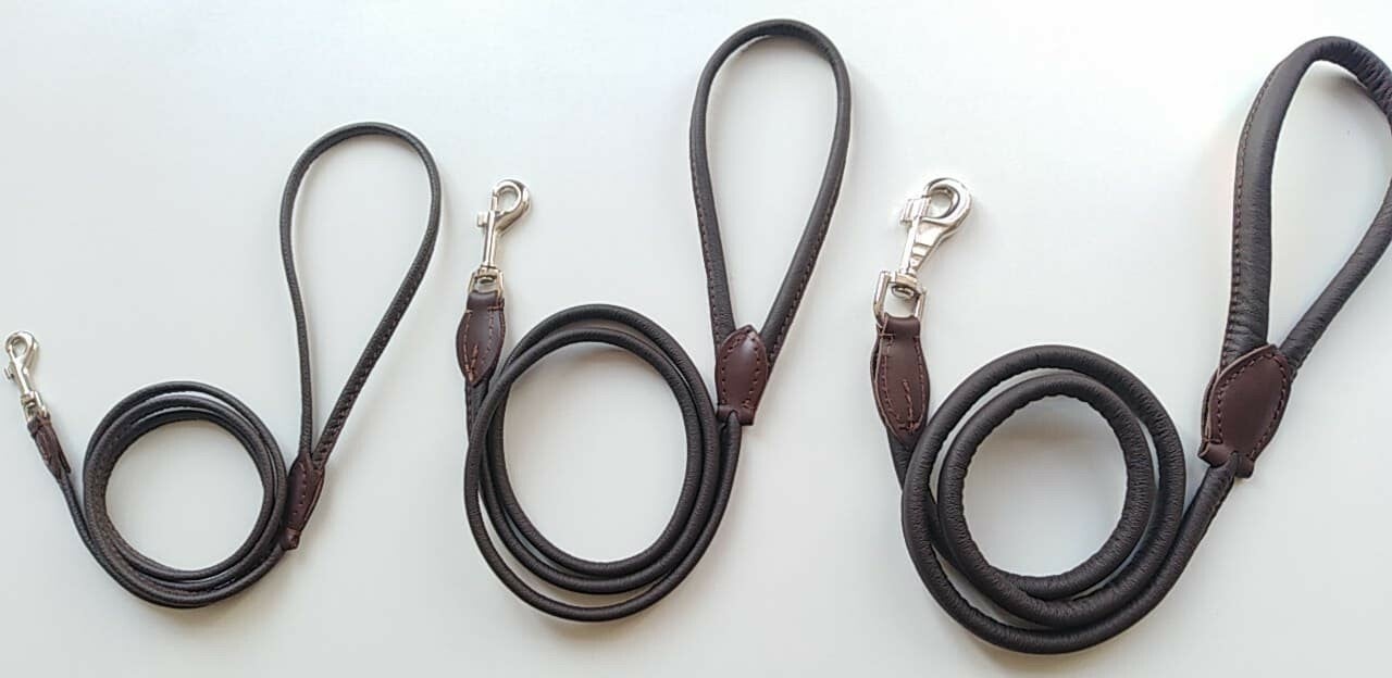 Leiband rond Leder bruin 130cm / Laisse ronde Cuir marron