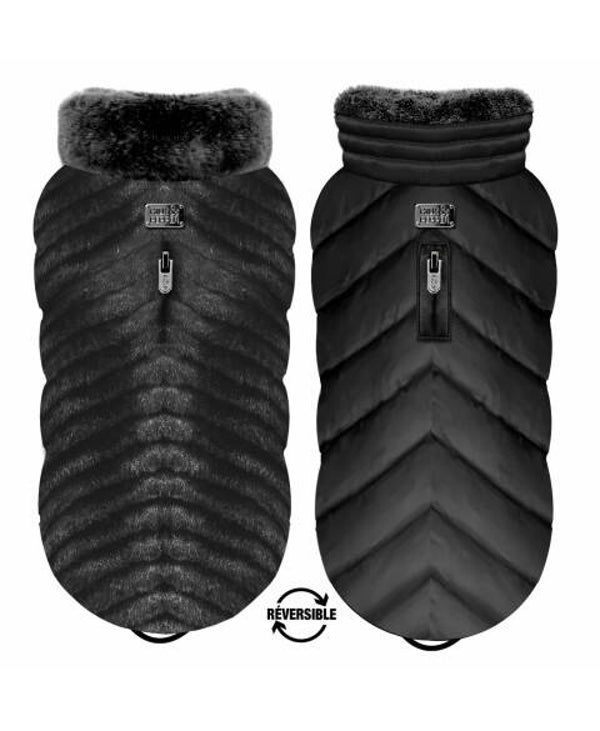 Regen en Winter mantel Bont Reversible Milk & Pepper 23cm