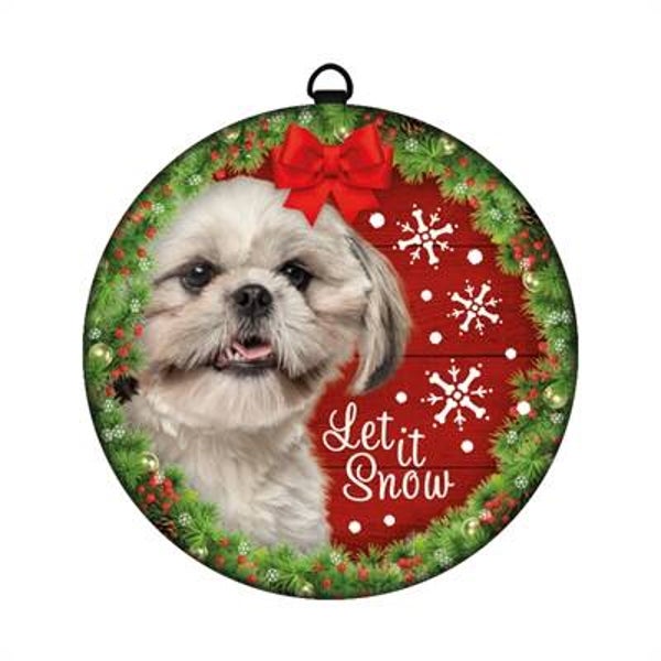 Blikken Kerstbol Shih-Tzu