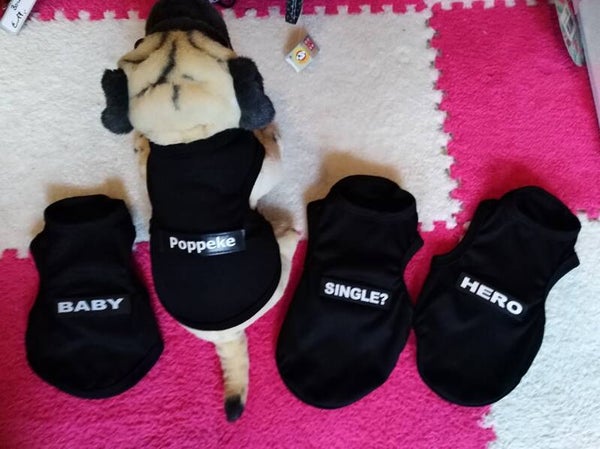 Eigen logo shirt zwart