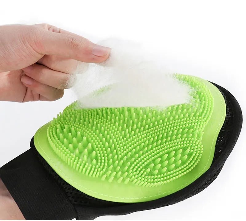 Massage-borstel rubber handschoen