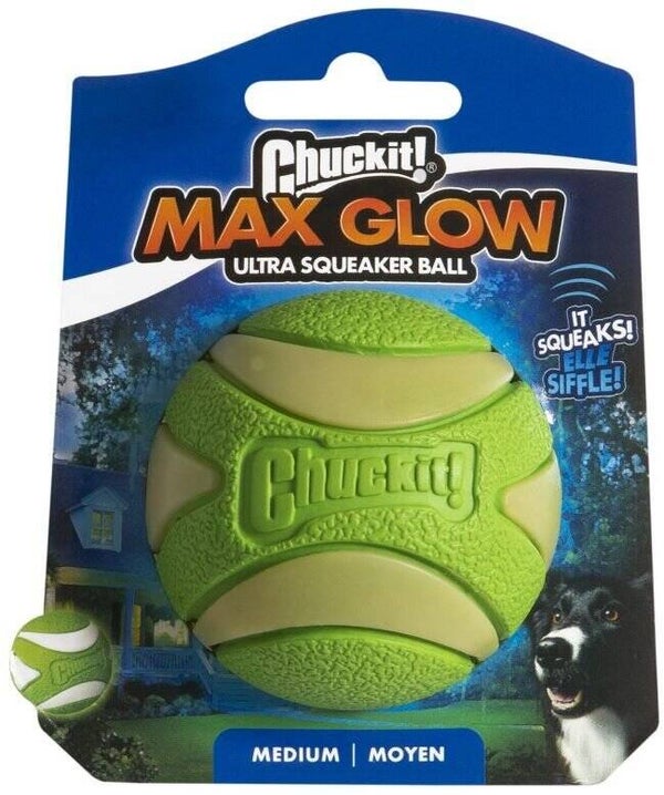 Chuckit Glow in the dark squeeking ball