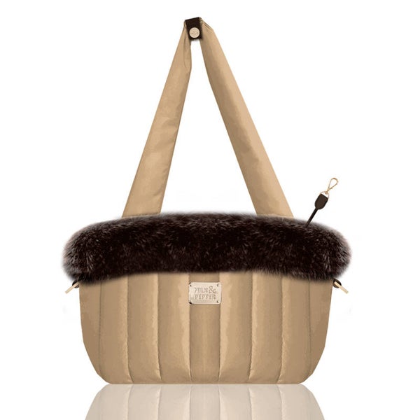 Milk & Pepper Deluxe  draagtas met lange schouderriem Toffee