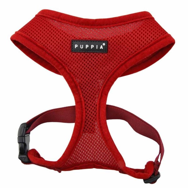 Puppia A harnas mesh wine rood
