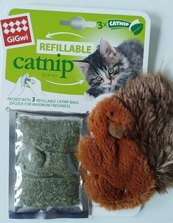 Pluche eekhoorn hervulbare catnip