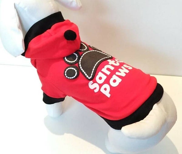 Kerst tshirt hoody Santa paws