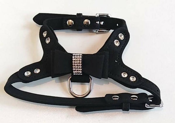 VELVET STRIK STRASS HARNASJE zwart