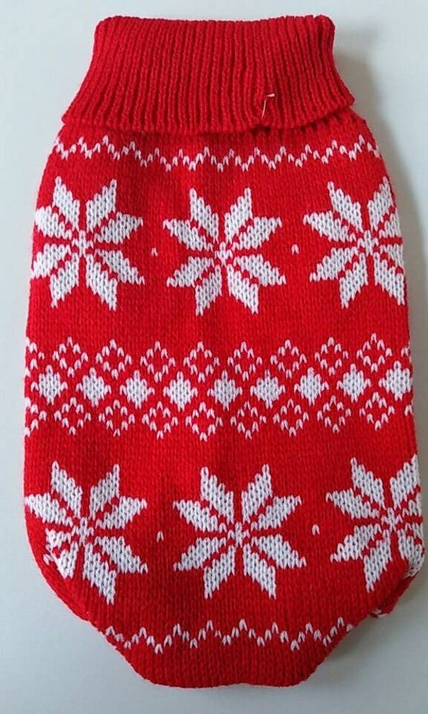 Pull gebreid rood-wit 26cm