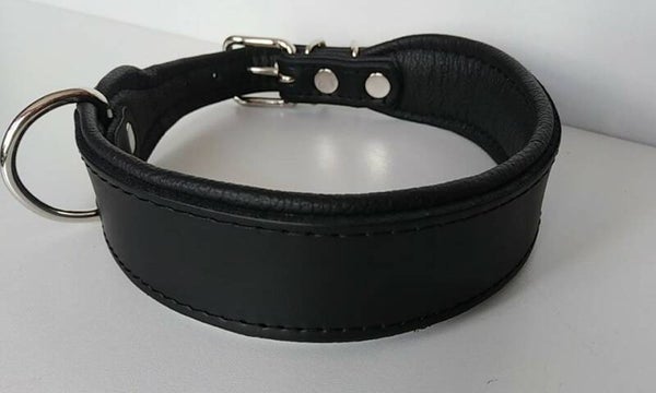 LEDER Classic Collar zwart/zwart CUIR 50mm