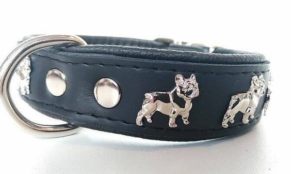 LEDER COLLAR small Franse Bulldog Francais