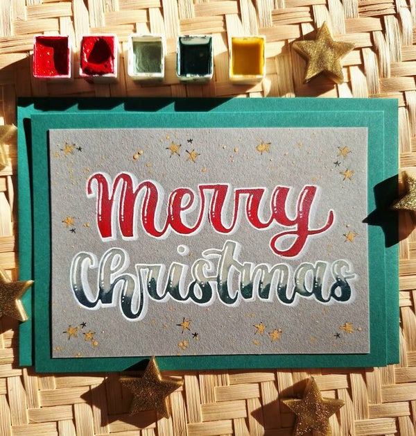 Merry Christmas - dunkelgrün