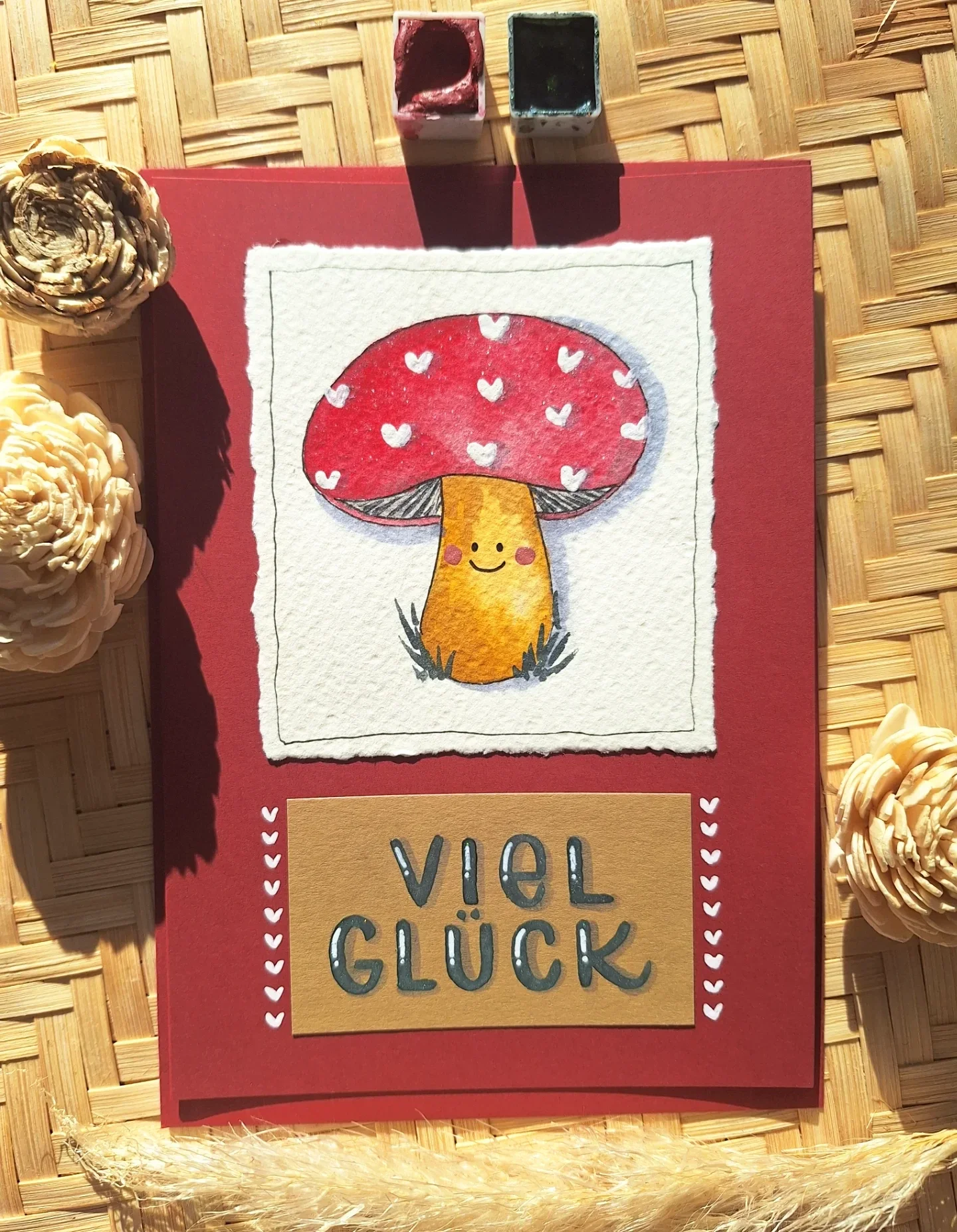 Viel Glück - Pilz rot