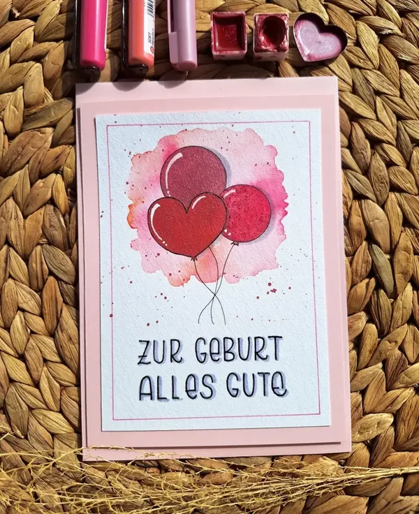 Zur Geburt alles Gute - rosa
