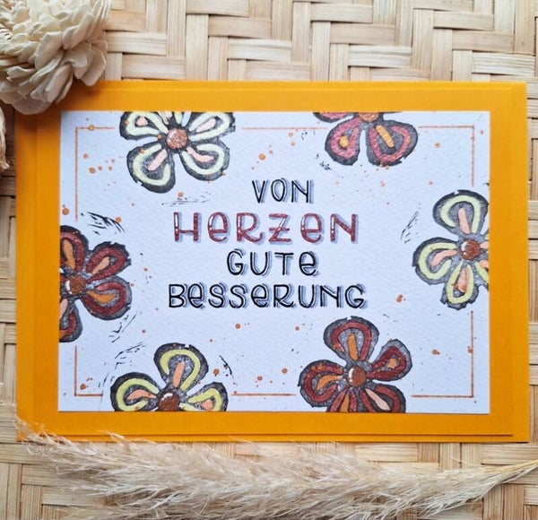 Von Herzen gute Besserung - orange