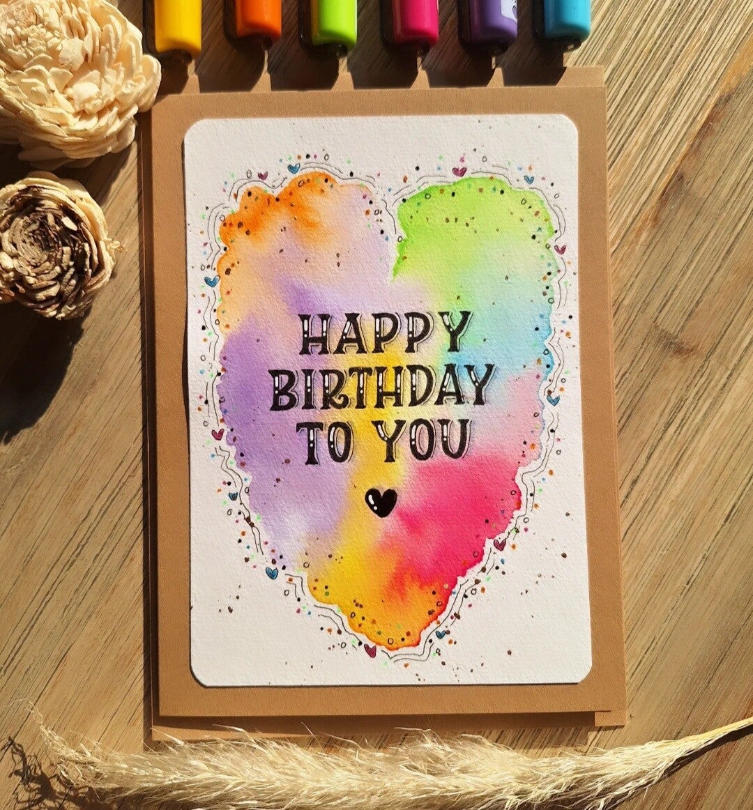 Happy Birthday to you - Herz bunt