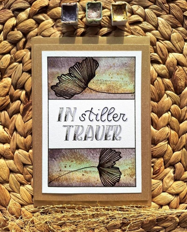 Trauerkarte "In stiller Trauer" - gold