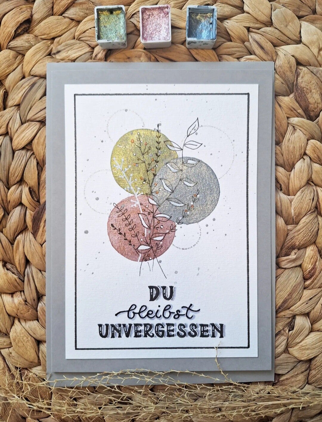 Trauerkarte "Du bleibst unvergessen" - grau