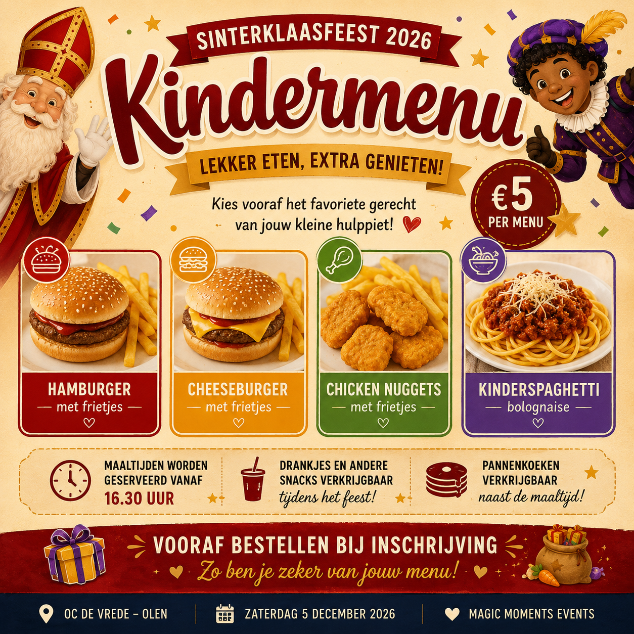 🍔 Kindermenu Sinterklaasfeest 2026