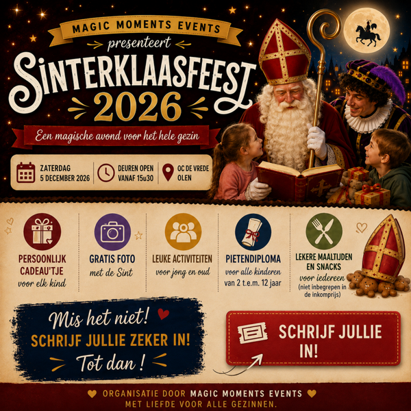 Sinterklaasfeest 2026 – Toegangstickets