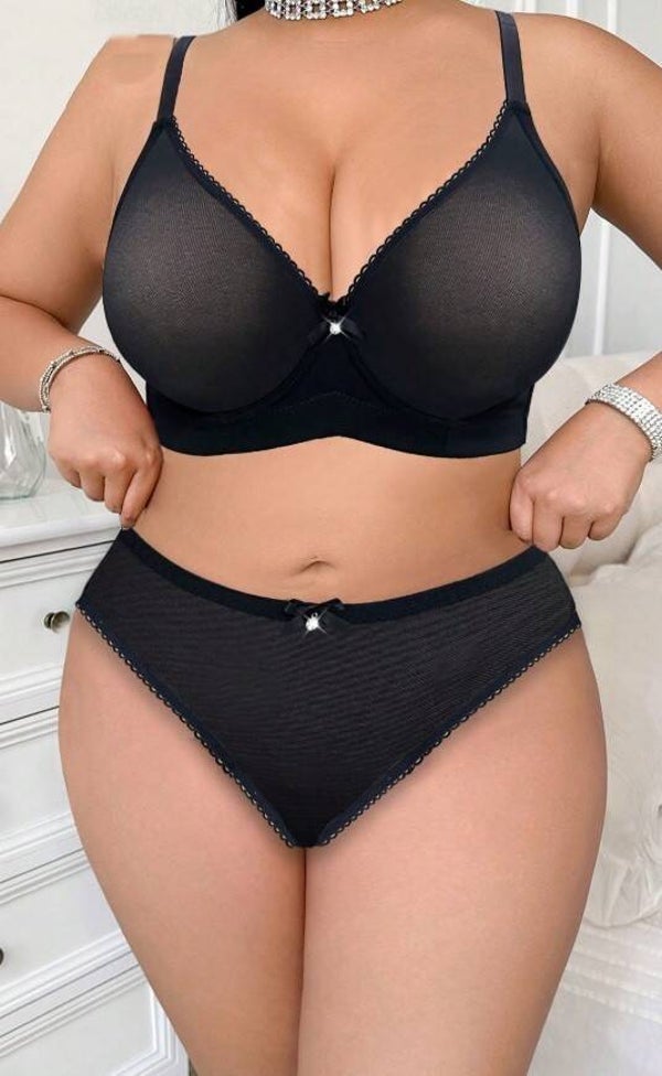 Damen Wäsche, weicher & bequemer Unterbügel-BH und Slip Set