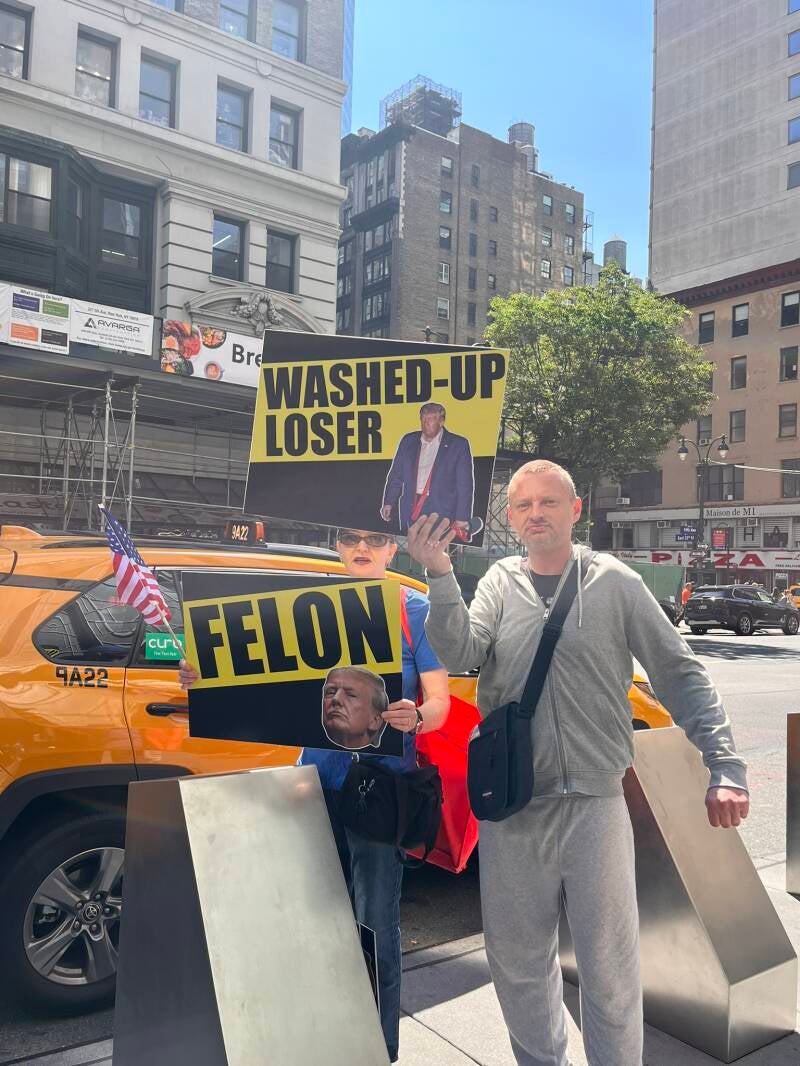 Tims protest tegen Trump